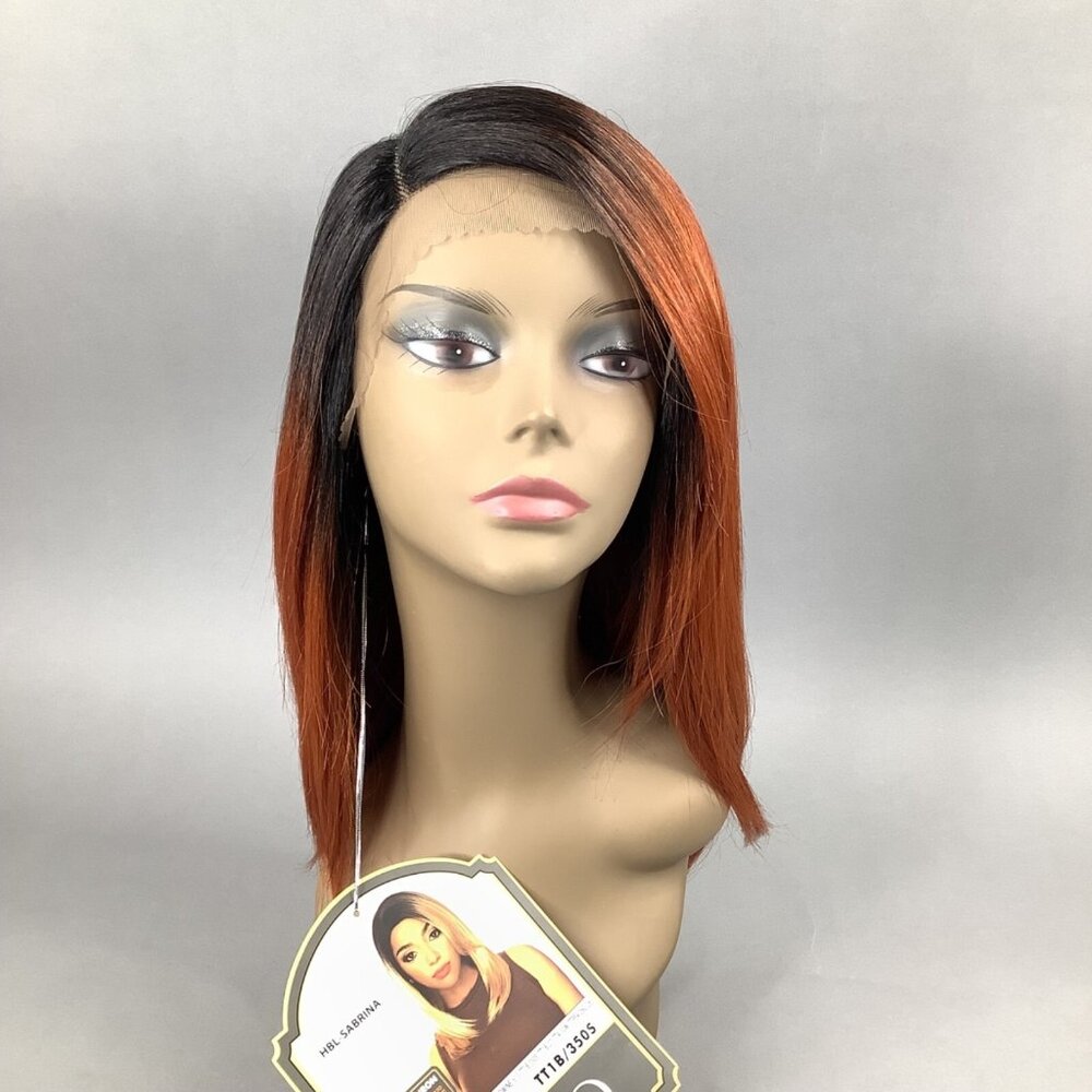Halo Straight Bob Wig - Black to Copper Ombre